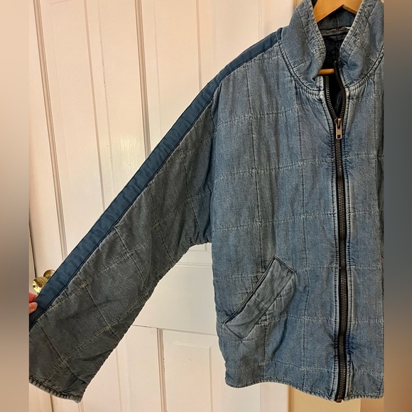 Free People Dolman Quilted Denim Jacket, Size Small - Picture 6 of 7